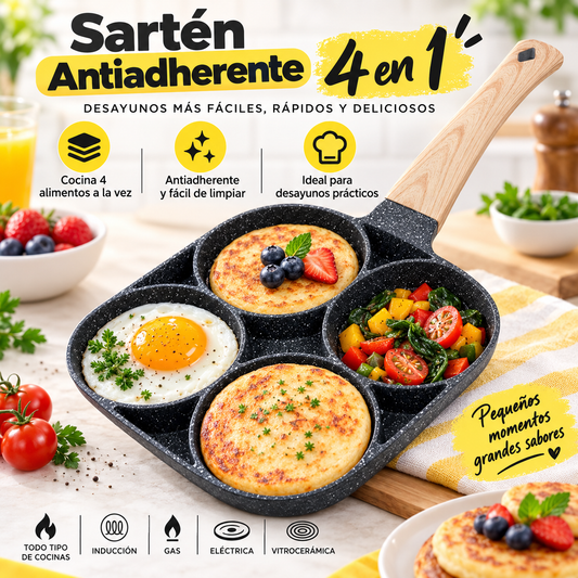 Sartén Antiadherente 4 en 1 🍳✨